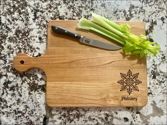 Snowflake Cutting Board | Holiday Charcuterie Board | Custom Serving Tray | Personalized Winter Gift | Holiday Serving Tray