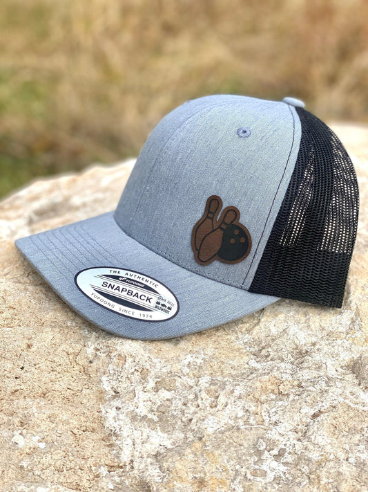 Bowling Hat – Trucker or Snapback Cap with Bowling Ball and Pin Design – Fun Gift for Bowlers, League Teams, and Retro Game Lovers