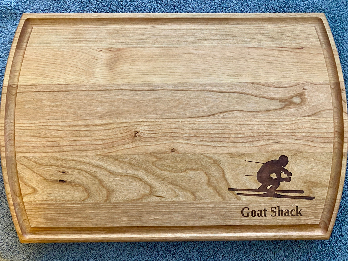 Skiing Cutting Board | Skier Charcuterie Board | Custom Serving Tray | Personalized Housewarming Closing Gift | Mountain Slopes Gift