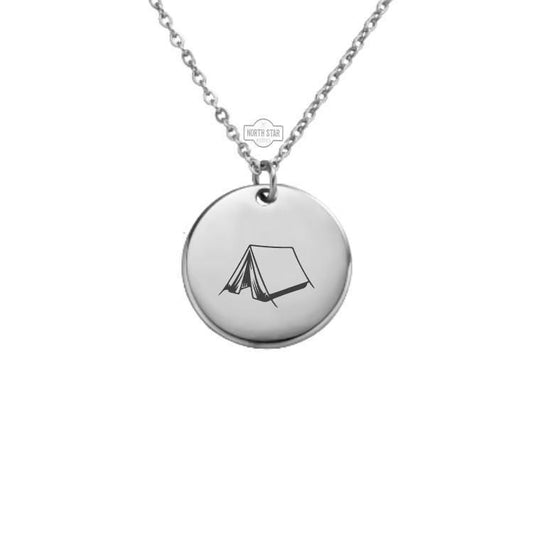Camping Tent Necklace or Keychain – Personalized Outdoors Gift in Gold or Silver, Adventure Charm for Campers and Nature Lovers