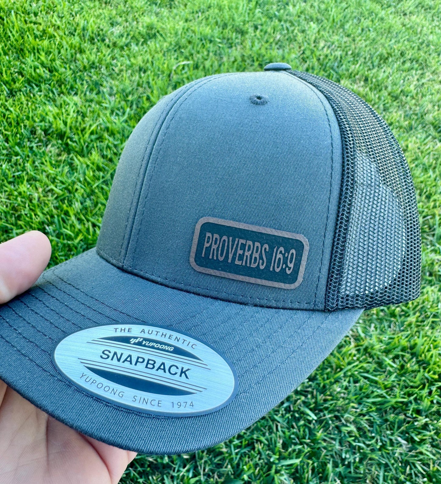 Proverbs 16:9  Trucker Hat – Bible Verse Snapback Cap, Christian Gift, The Lord Directs Steps Hat
