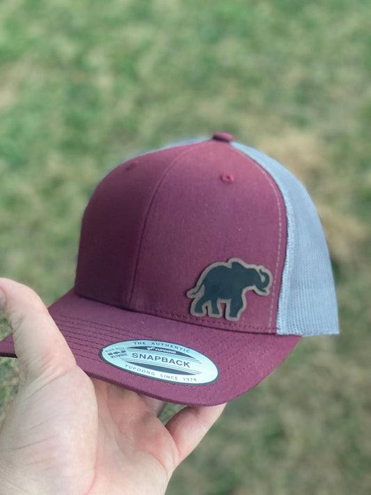 Elephant Hat – Snapback Cap with Engraved Elephant Design, Animal Lover Gift, Safari Style Mesh Back Hat for All, Patch Trucker Hat