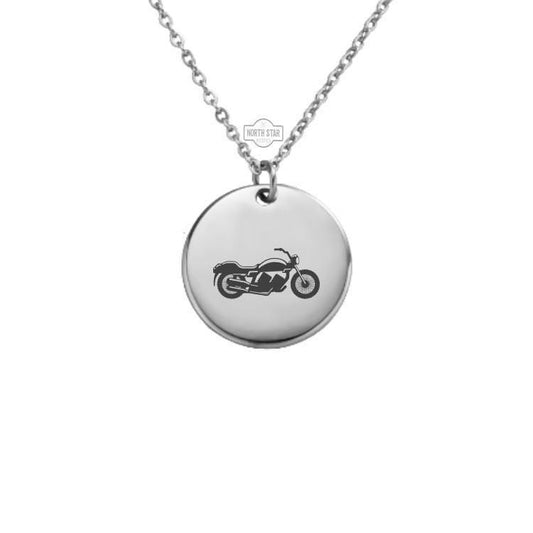 Motorcycle Necklace – Gold or Silver Bike Charm – Biker Gift for Him or Her – Personalized Pendant – Adventure Keychain Available