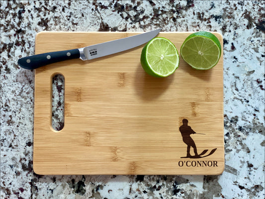 Water Ski Cutting Board | Skiing Charcuterie Board | Custom Serving Tray | Personalized Lakehouse Gift | Wedding Anniversary Gift