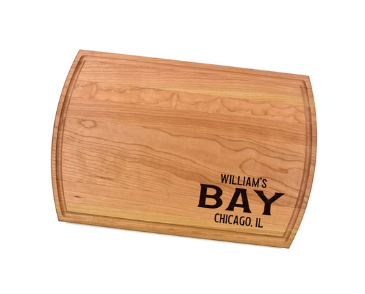 Personalized Bay Cutting Board | Bay Charcuterie Board | Custom Serving Tray | Personalized House Closing Gift | Wedding Anniversary Gift