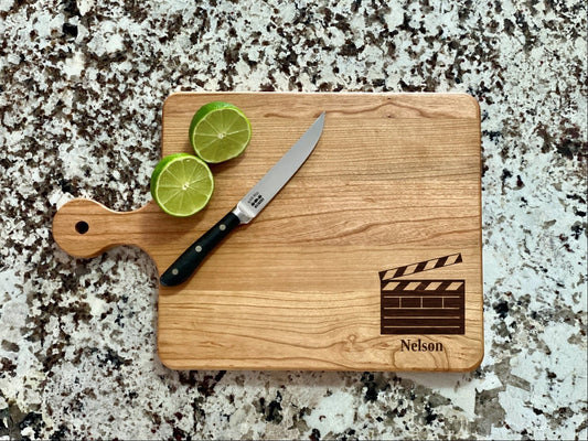 Production Clapper Movie TV Film Cutting Board | Clapper Charcuterie Board | Custom Serving Tray | Personalized Gift | Wedding Anniversary