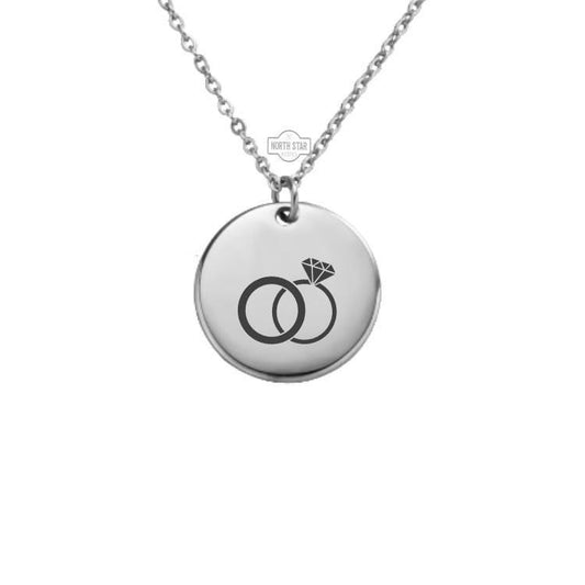 Wedding Rings Necklace or Keychain – Personalized Gold or Silver Charm for Couples, Engagement, or Anniversary, Romantic Gift Idea