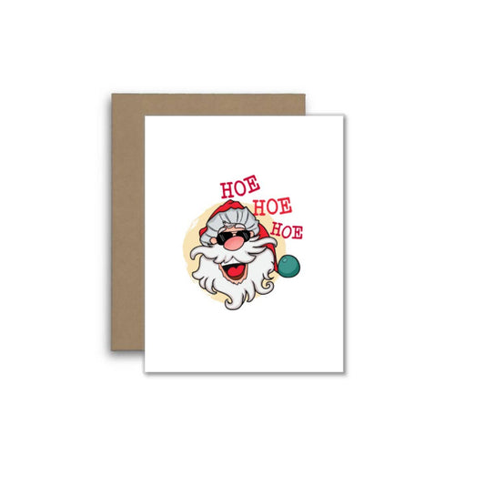 Hoe Hoe Hoe – Funny Santa Christmas Greeting Card