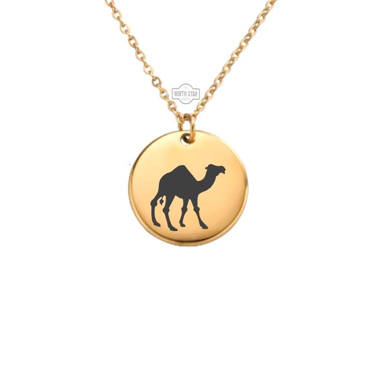 Camel Necklace - Camel Animal Gold or Silver Minimalist Dainty Engraved Custom Pendant Charm Jewelry - Personalized Gift For Her