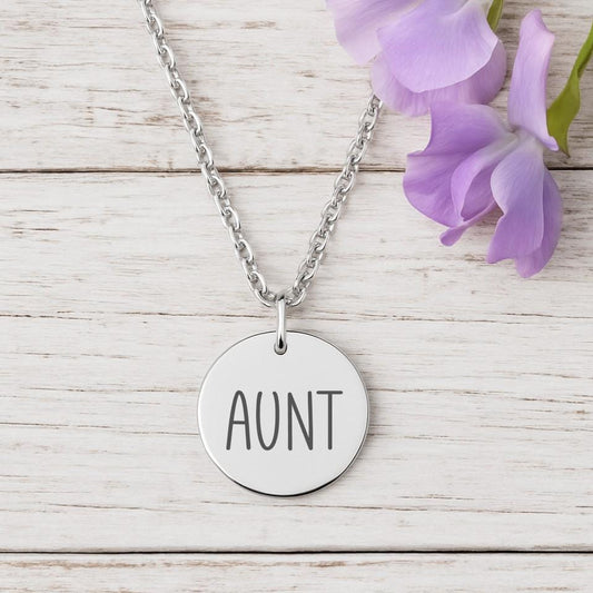 Personalized Aunt Necklace - Gift for Auntie Pregnancy Reveal Baby Announcement Gift - From Niece Or Nephew Gift - Auntie Gift