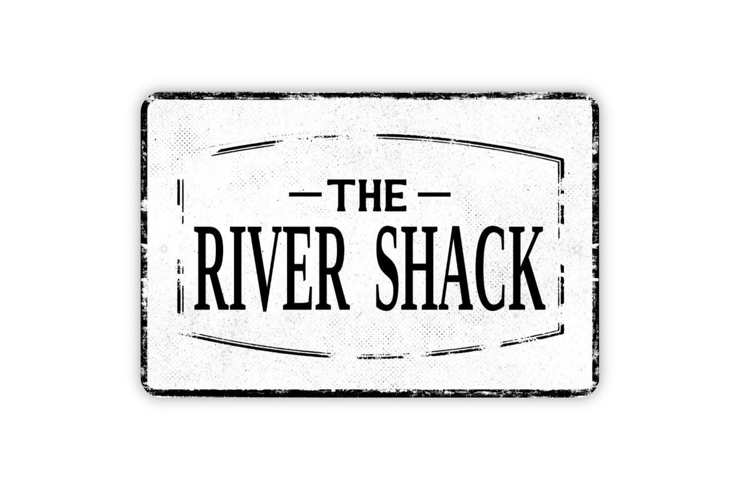 The River Shack Sign - Custom Personalized Metal Wall Art - Vinyl Sticker Decal Novelty Gift