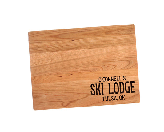 Personalized Ski Lodge Cutting Board | Welcome To Our Lodge Charcuterie Board | Custom Serving Tray | Personalized Housewarming Gift