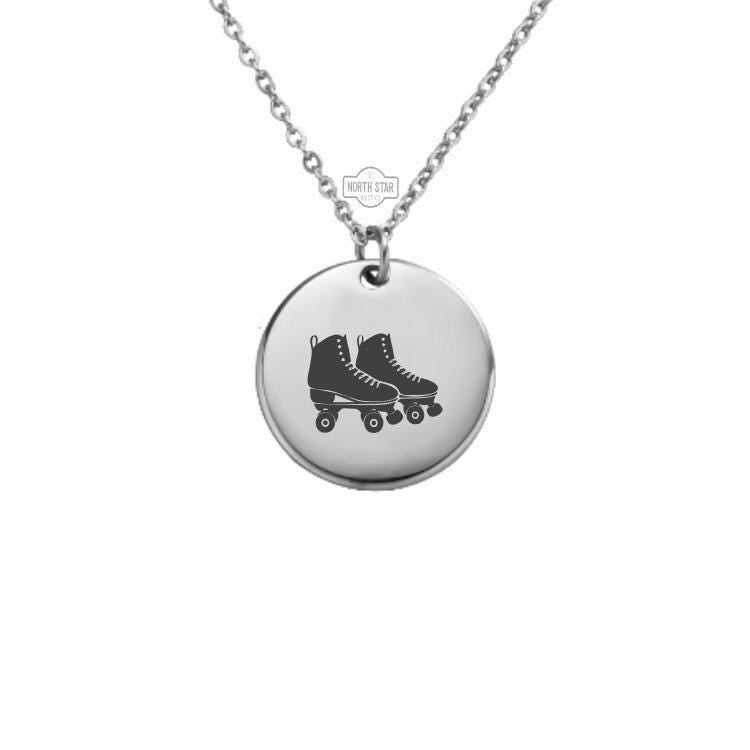 Roller Skates Necklace or Keychain – Personalized Retro Skating Gift in Gold or Silver, Fun Charm for Her or Him, Skater Jewelry