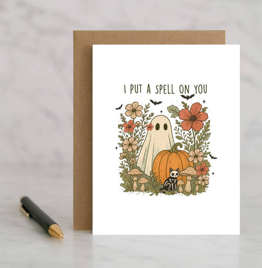 I Put a Spell on You Ghost Card – Cute Halloween Greeting
