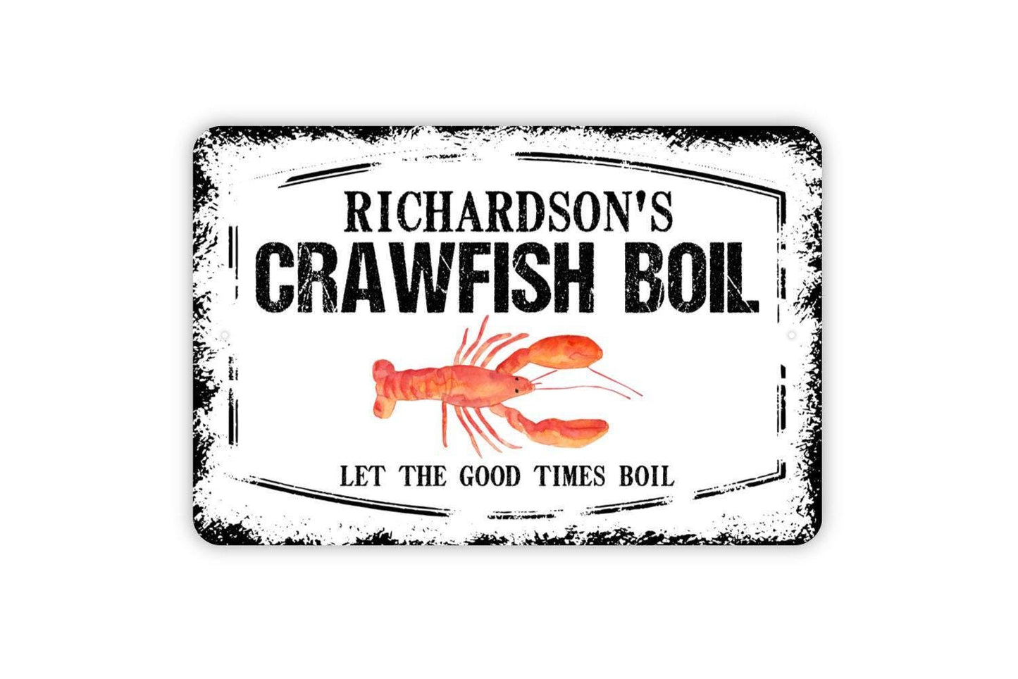 Personalized Crawfish Boil Sign - Custom Your Name Metal Sign Wall Art Indoor Or Outdoor