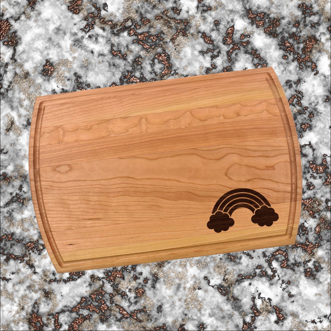 Rainbow Cutting Board |  Rainbows Charcuterie Board | Custom Serving Tray | Personalized Housewarming Gift | Wedding Anniversary