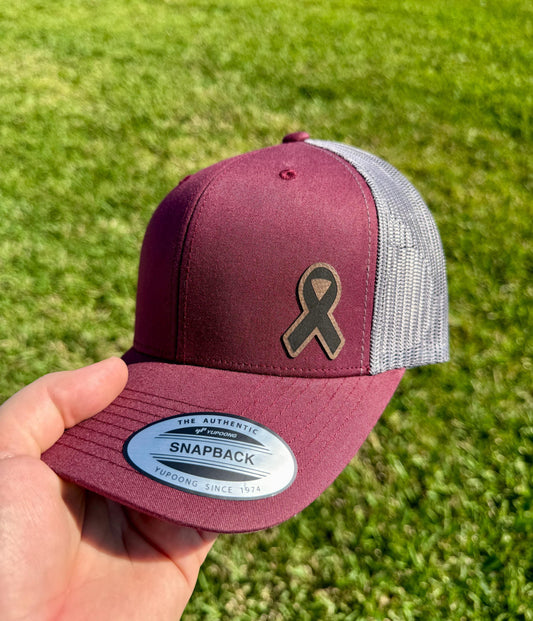 Ribbon Hat – Snapback Trucker Hat with Patch – Awareness Hat – Support Ribbon Cap – Cause Hat – Gift for Fighters & Supporters
