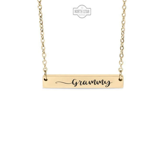 Grammy Bar Necklace or Keychain – Gift from Grandkids – Engraved Name Jewelry – Sweet Keepsake for Grandma or Grammy