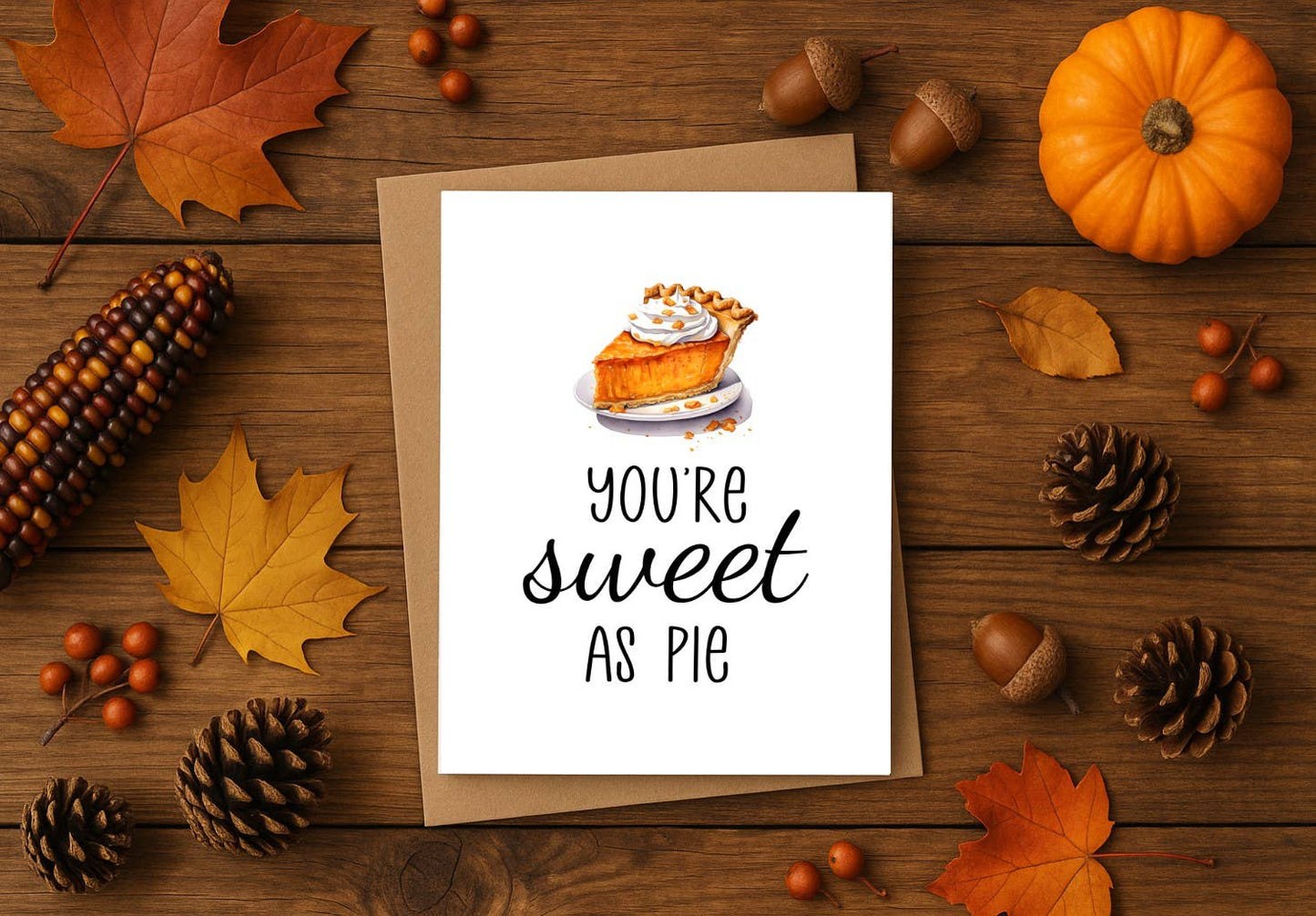 You’re Sweet as Pie Card – Cute and Punny Greeting Card