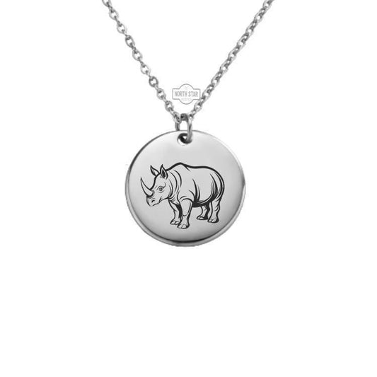 Rhinoceros Necklace or Keychain – Personalized Wildlife Gift in Gold or Silver, Strong and Bold Animal Charm for Her or Him - Rhino Pendant
