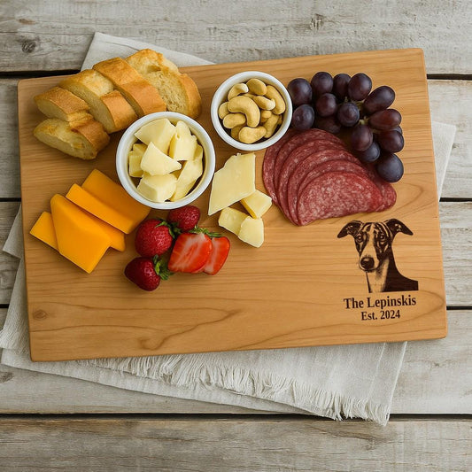 Whippet Cutting Board | Dog Breed Charcuterie Board | Custom Serving Tray | Personalized Pet Owner Gift | Choose Your Breed