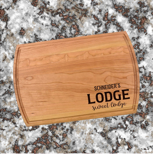 Personalized Lodge Sweet Lodge Cutting Board | Lodge Resort Charcuterie Board | Custom New Home Serving Tray | Personalized Lodge Gift