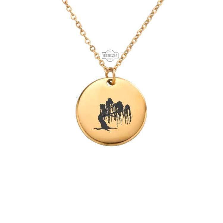 Willow Tree Necklace or Keychain – Personalized Tree of Grace Charm in Gold or Silver, Nature Gift for Her or Him, Peaceful Jewelry