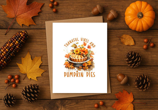 Cute Thanksgiving Greeting Card for Fall – Cozy Autumn Stati