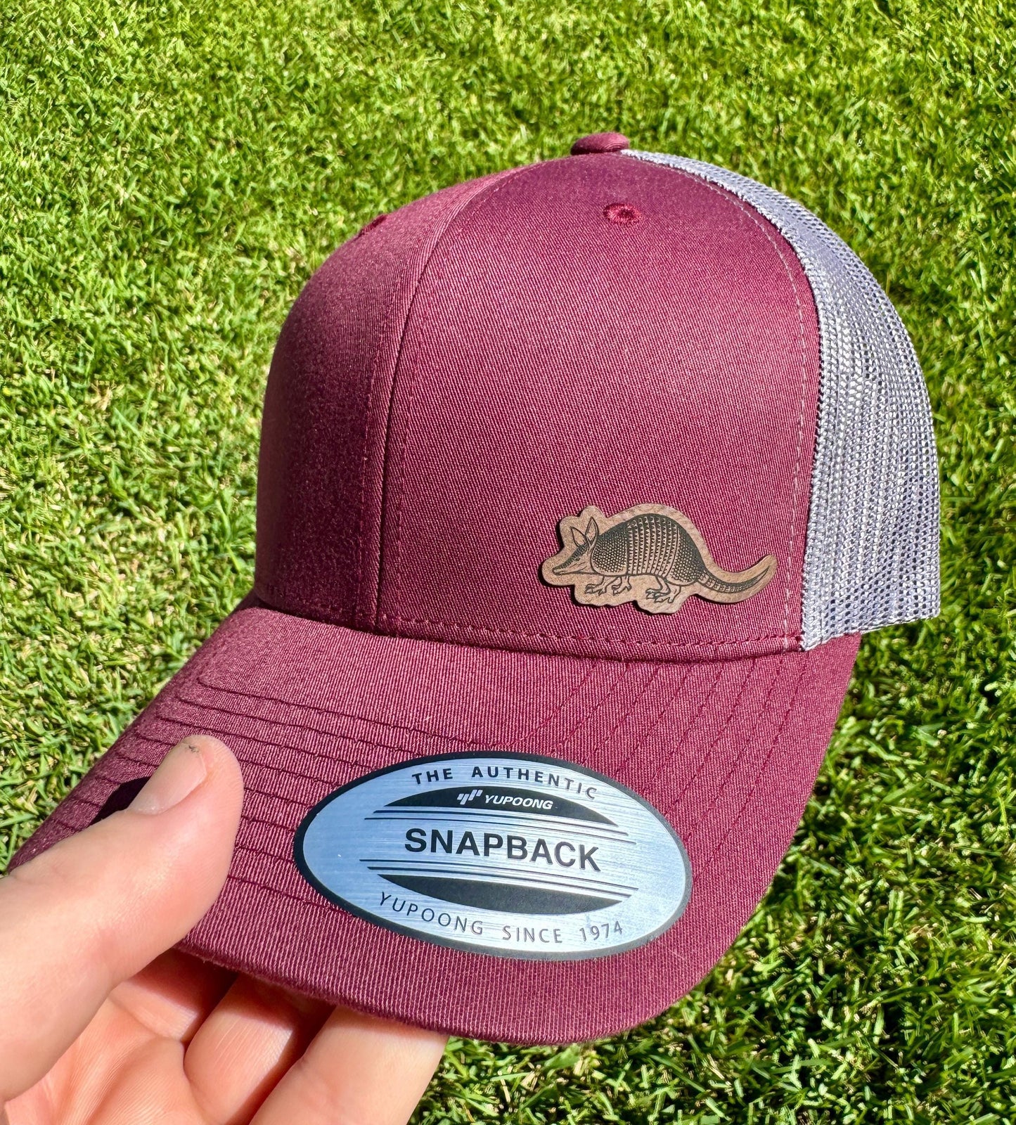 Armadillo Hat – Fun Trucker or Snapback Cap with Armadillo Design – Quirky Wildlife Hat for Animal Lovers, Texans, or Southern Style Fans