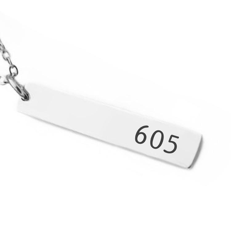 Area Code Bar Necklace or Keychain – Custom Location or ZIP Engraved – Hometown Pride Gift – Gold, Silver, or Stainless Steel