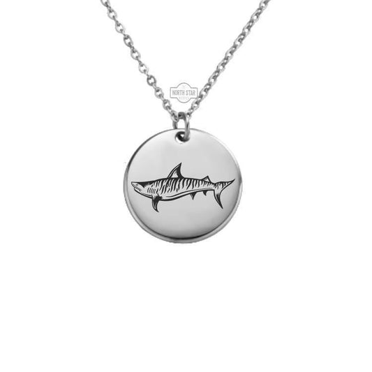 Tiger Shark Necklace or Keychain – Personalized Ocean Lover or Diver Gift in Gold or Silver, Bold Sea Charm for Her or Him