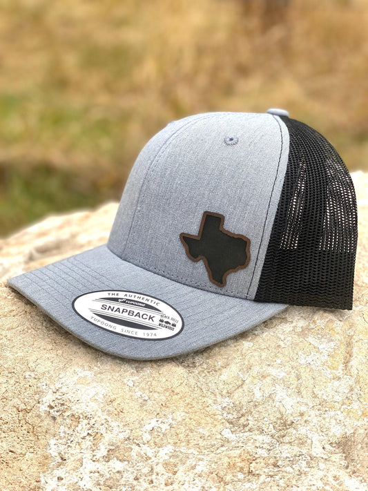 Texas Hat – Snapback Trucker Hat with Leatherette Patch – Lone Star State Cap – Texas Pride Hat – Western Gift for Him – Choose Your State