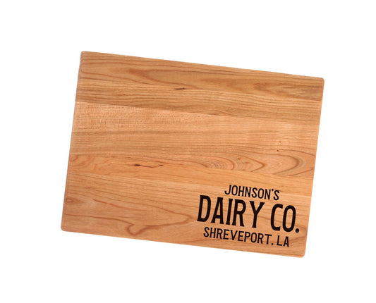 Personalized Dairy Company Cutting Board | Welcome To Our Farm Charcuterie Board | Custom Serving Tray | Personalized Housewarming Gift
