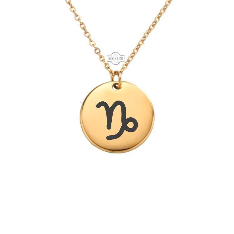 Capricorn Necklace – Gold or Silver Zodiac Sign Charm – Personalized Astrology Gift – Custom Capricorn Jewelry – Keychain Available