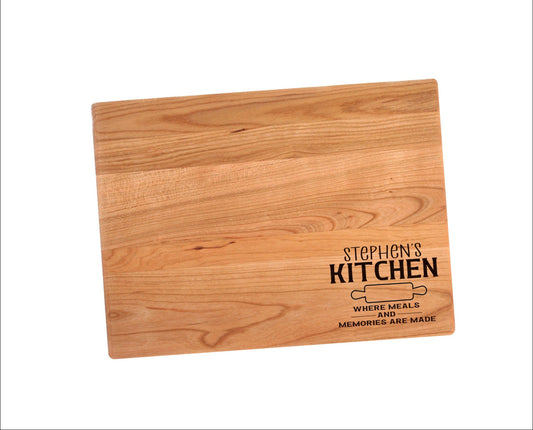 Personalized Kitchen Where Meals And Memories Are Made Cutting Board | Your Name Here Charcuterie Board | Custom Serving Tray | Kitchen Gift