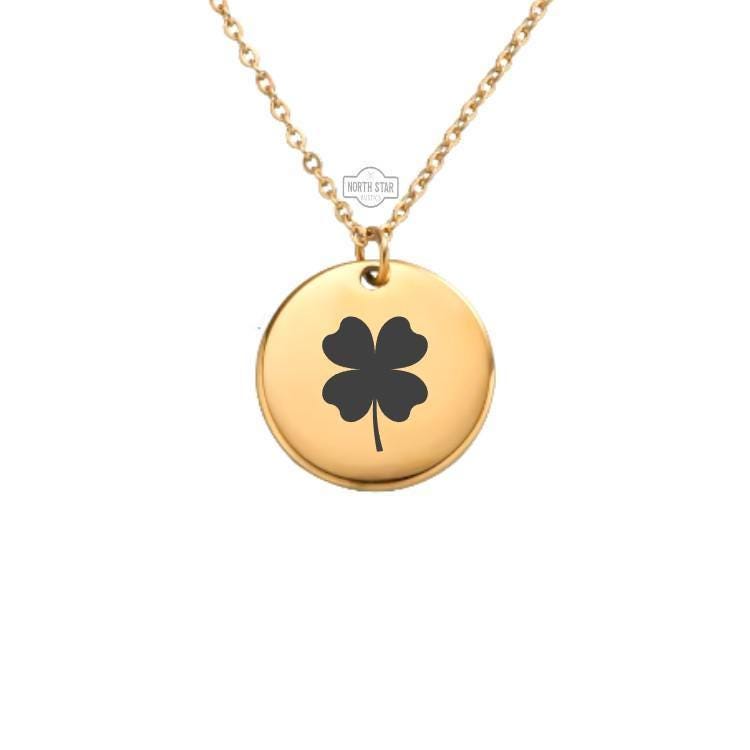 Four Leaf Clover Necklace or Keychain – Personalized Lucky Charm Gift in Gold or Silver, St. Patrick’s Day or Everyday Good Luck Jewelry