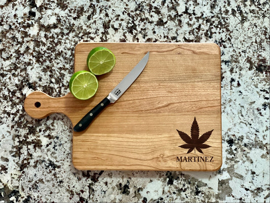Pot Leaf Cutting Board | Marijuana Charcuterie Board | Custom Serving Tray | Personalized Smoker Gift
