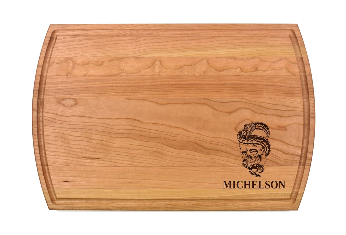 Skull And Snake Cutting Board | Skull Charcuterie Board | Custom Serving Tray | Personalized Wizard Gift
