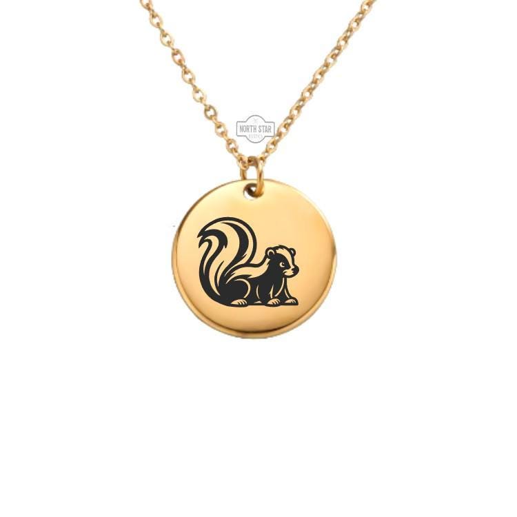 Skunk Necklace or Keychain – Personalized Wildlife or Animal Lover Gift in Gold or Silver, Cute and Quirky Charm for Her or Him