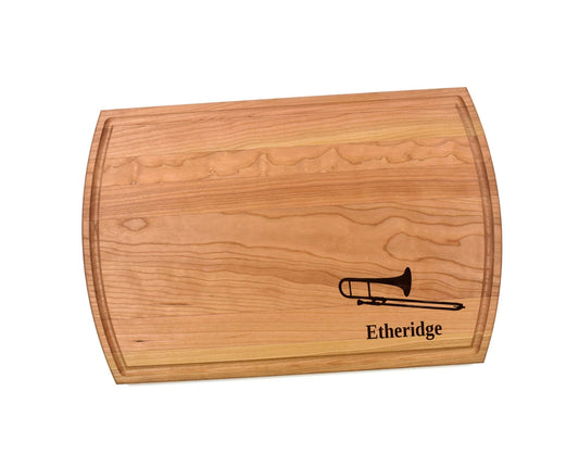 Trombone Cutting Board |  Trombone Player Charcuterie Board | Custom Serving Tray | Personalized Musician Gift | Music Gift