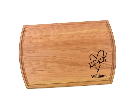 Heart Cutting Board | Hugs Kisses Charcuterie Board | Custom Serving Tray | Personalized Gift | Wedding Anniversary Gift