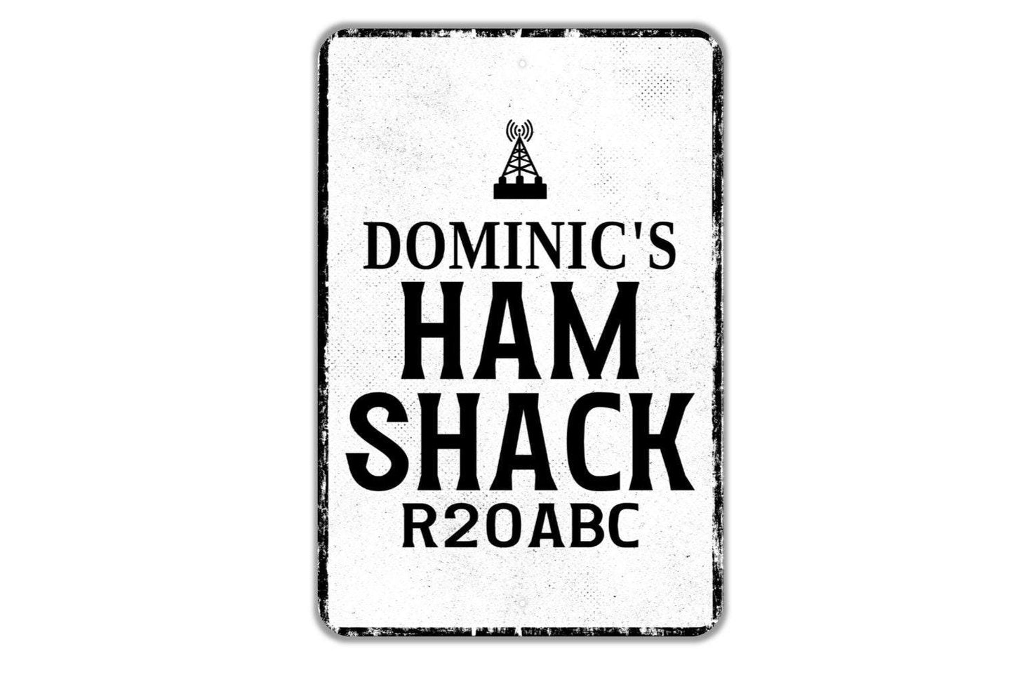 Ham Shack Personalized Sign - Name Metal Wall Art - Custom Radio Operator Name Sign