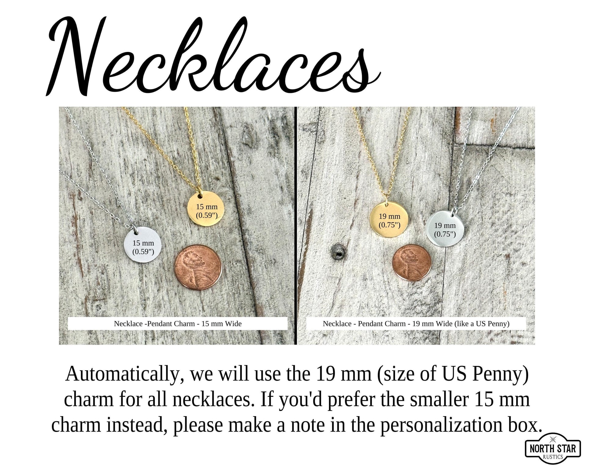 two different necklaces with words on them