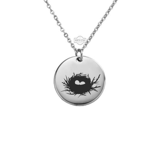 Bird Nest with Eggs Necklace or Keychain – Personalized Nature or Family Gift in Gold or Silver, Sweet Nest Charm for Her or Him