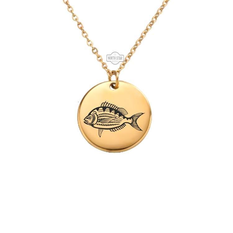 Scup Fish Necklace or Keychain – Personalized Saltwater Fishing Gift in Gold or Silver, Porgy Angler Charm for Her or Him