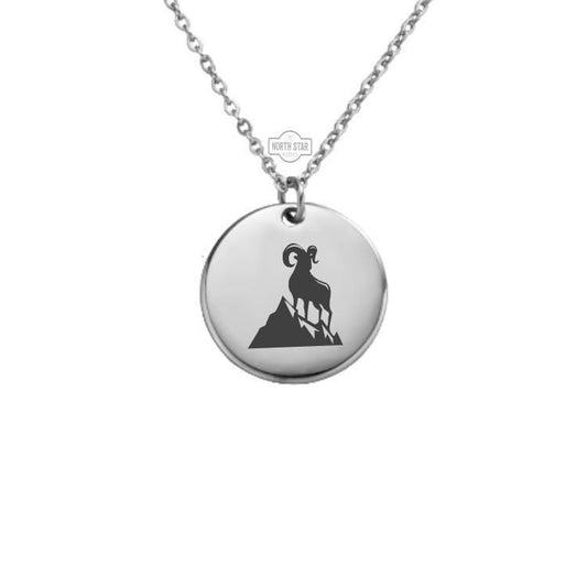 Bighorn Sheep Necklace or Keychain – Mountain Animal Pendant Gift for Him or Her, Personalized Wildlife Jewelry in Gold or Silver