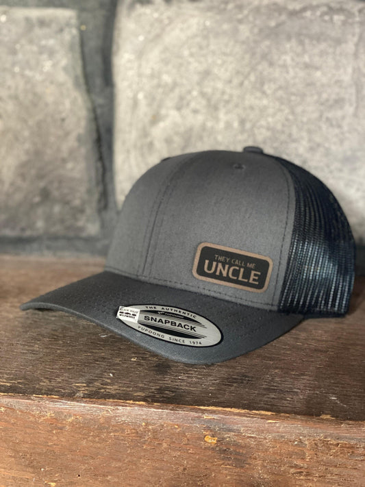 They Call Me Uncle Hat – Snapback Trucker Hat with Leatherette Patch – Funny Uncle Gift – Cool Uncle Cap – Uncle Life Hat – Gift for Him