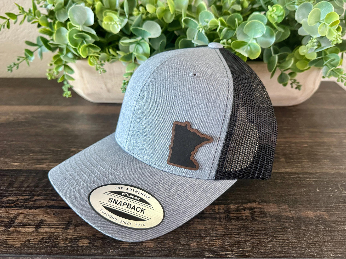 Minnesota State Hat Snapback Trucker – Engraved Patch Cap with MN Outline, Great Lakes Pride, North Star State Gift