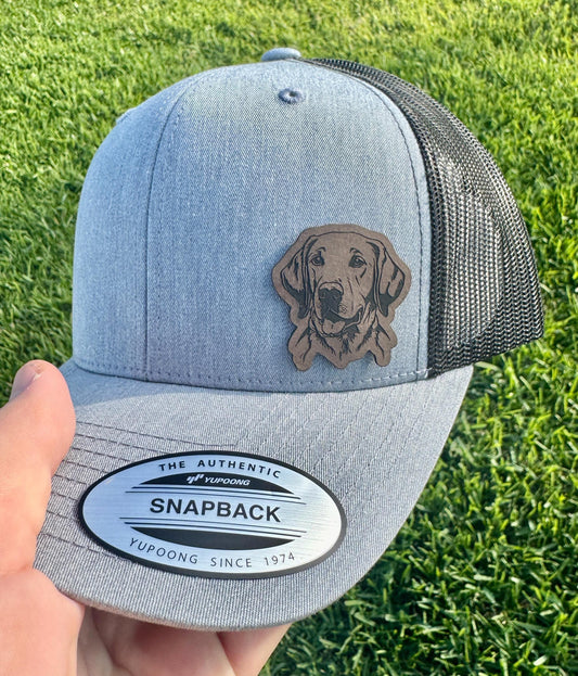 Labrador Retriever Hat Snapback Trucker – Engraved Patch Cap for Dog Lovers, Lab Owners, Hunting Dog Gift, Pet Parent Style