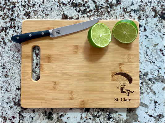 Paraglider Cutting Board | Glider Charcuterie Board | Custom Serving Tray | Personalized Housewarming Closing Gift | Pilot Gift